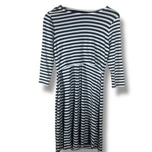 NWT Seraphine Navy and White Nursing 3/4 Sleeve Dress Size US 6